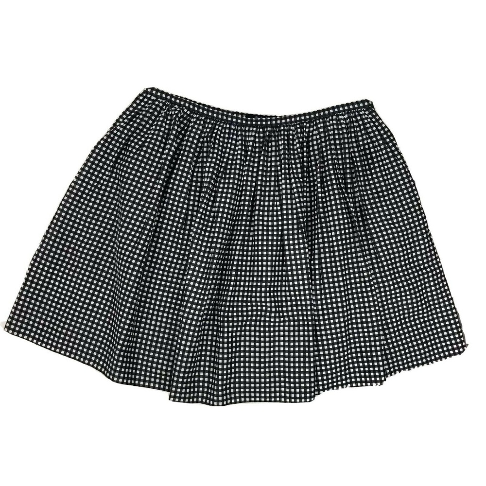 Madewell Gingham Shirred Skirt Women’s Size 6 Blac